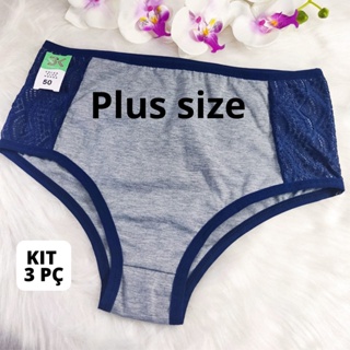 kit 3 calcinha PLUS SIZE  cintura alta hot pants conforto toque de algodão(3 NANDA) em Oferta na Shopee