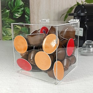 Caixa Organizadora Porta Capsulas Café Dolce Gusto Nespresso Vertuo Cubo Em Acrílico Transparente