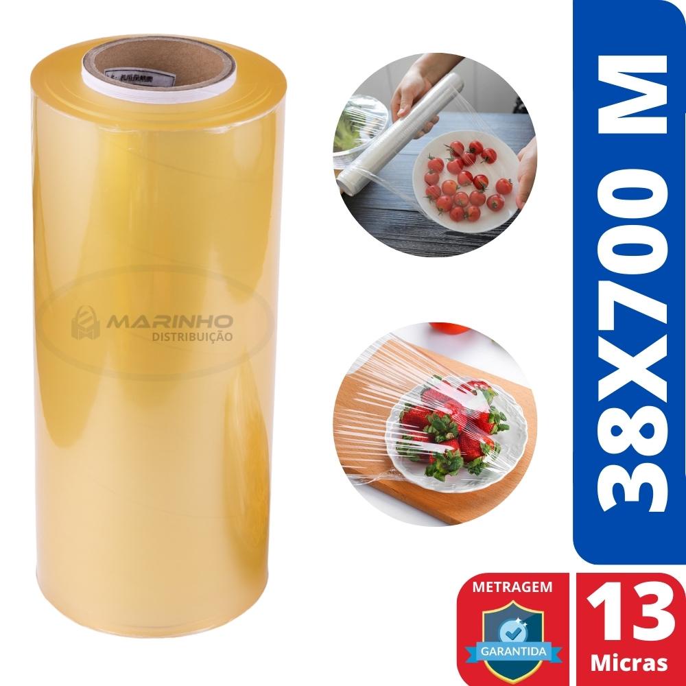 Rolo Bobina Filme Plástico Pvc Esticavel 38cm x 700 Metros