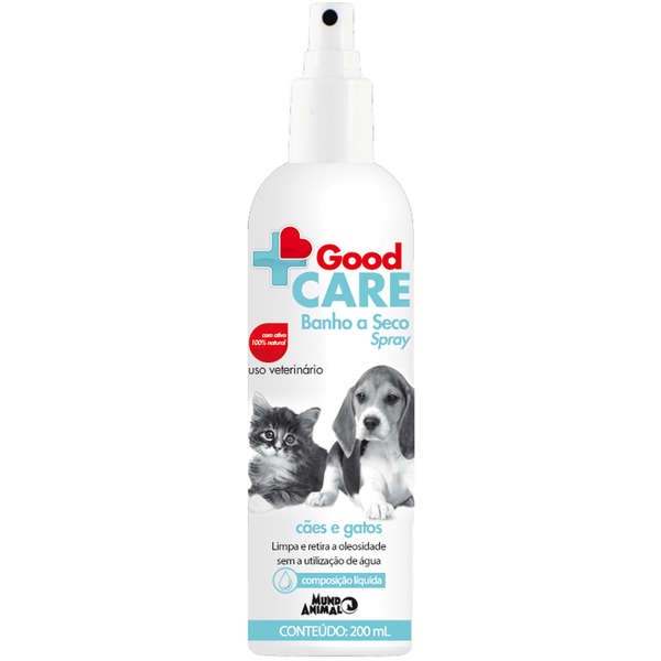 Good Care Spray Banho a Seco 200ml para Cães e Gatos Mundo Animal em Oferta na Shopee
