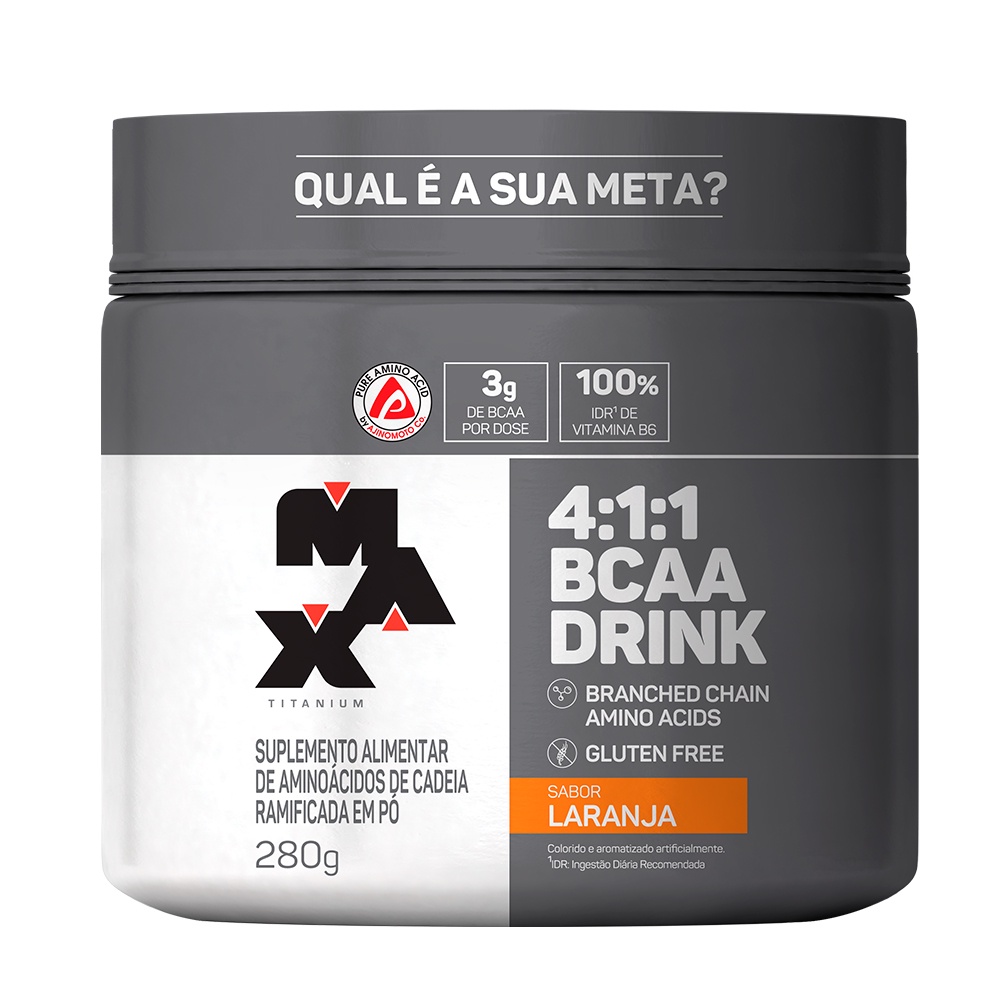 Bcaa Drink 4:1:1 Max Titanium - Pote 280g Bcaa em Pó Aminoácidos