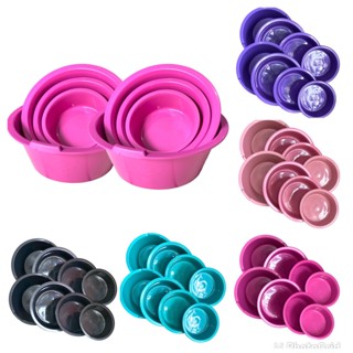 Kit 8 Vasilha Bacia Plástica Redonda Colorida Casa Cozinha