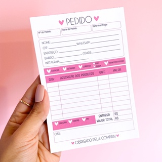 Bloco/Talão de pedido - 100 folhas em Oferta na Shopee