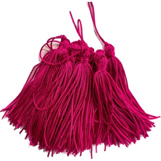 Franja Pingente Tassel De Seda Rosa Pink Fio de 7cm - 10 Unidades