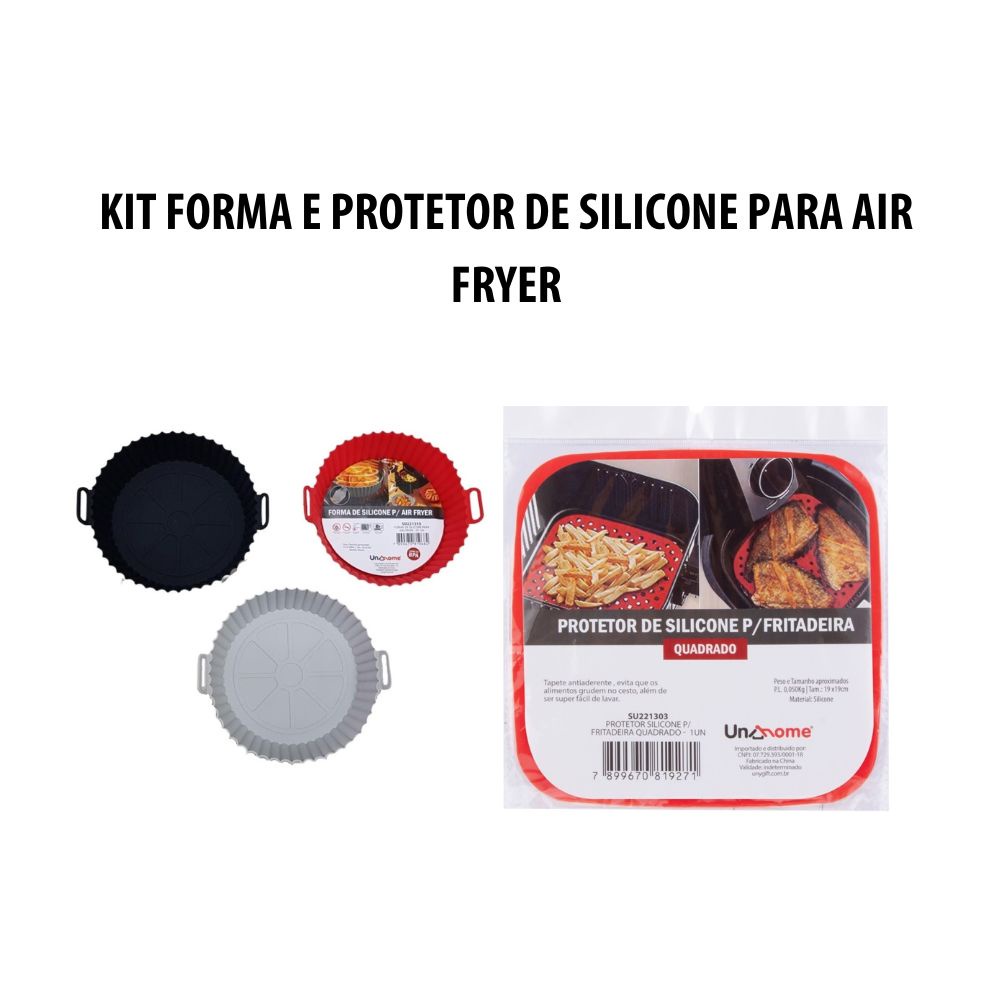 Kit Forro Fritadeira Air Fryer Micro-ondas + Protetor Silicone