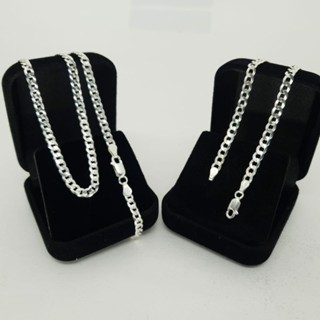 kit conjunto de prata 925 Grumet escama de peixe 70cm 4mm na prata legítima corrente + Pulseira