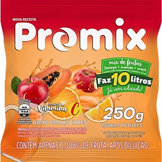 Suco Refresco em Pó Promix Sabor Salada de Frutas 250g Faz 10 Litros