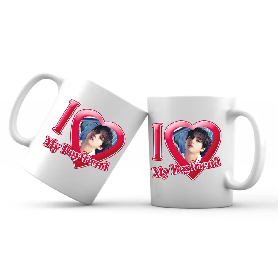 Caneca BTS Porcelana Bts Kim TaeHyung  Of Bts V I Love My Boyfriend
