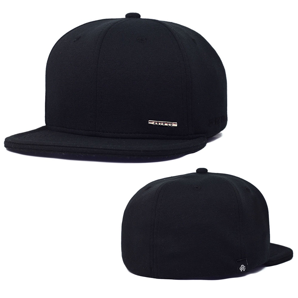 Boné Anth Co. Close Preto Aba Reta Fechado Com Elástico em Oferta na Shopee