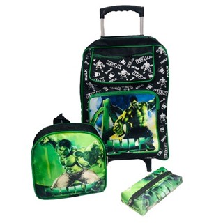 Kit mochila Escolar Mochila Grande Espaçosa Monstro Verde Com Lancheira e Estojo - Envio Relâmpago