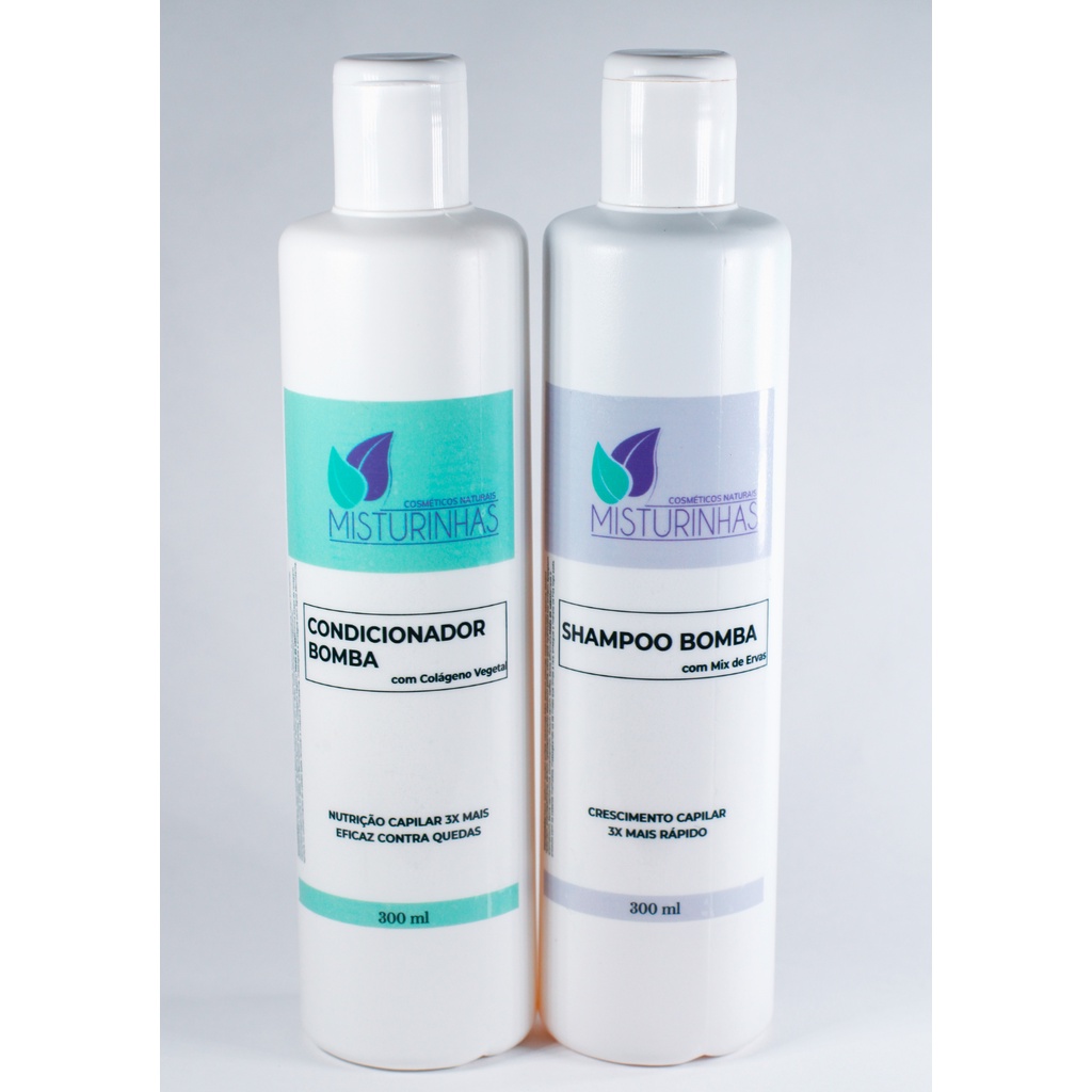 Kit Shampoo Bomba e Condicionador Antiqueda 300ml - Produto para crescer cabelo