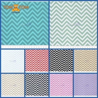 Estampado LUIZA, Tecido Caldeira TRICOLINE 100% ALGODÃO, coleção Chevron 0,50 cm x 1,50 cm