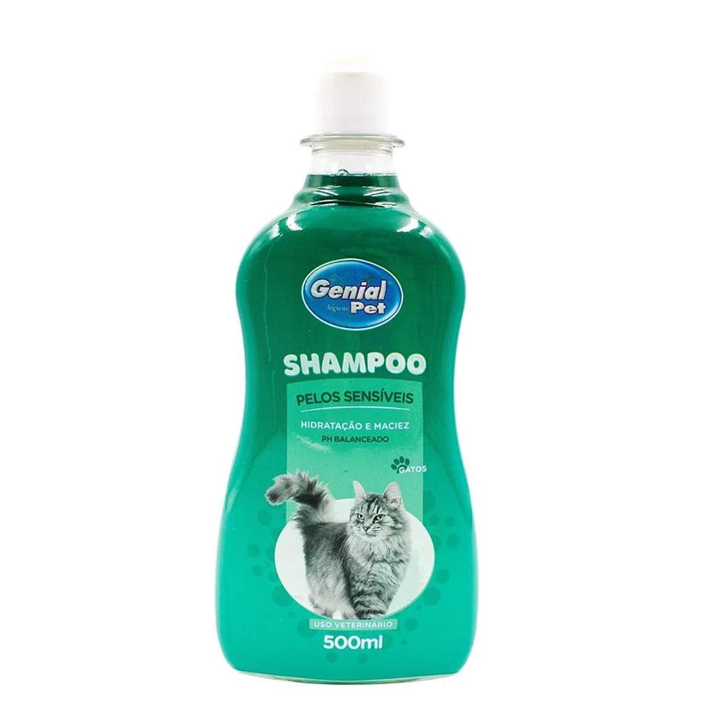 Shampoo Gatos Pelos Sensíveis Genial Pet - 500ml