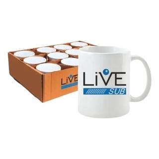 Caneca de Porcelana Branca Live 325ml - 24 Unds Para Sublimação em Oferta na Shopee
