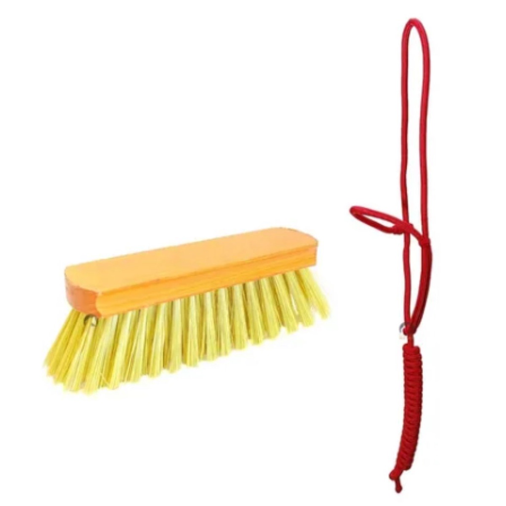 Escovão Para Limpeza De Cavalos Banho + Cabresto De Corda