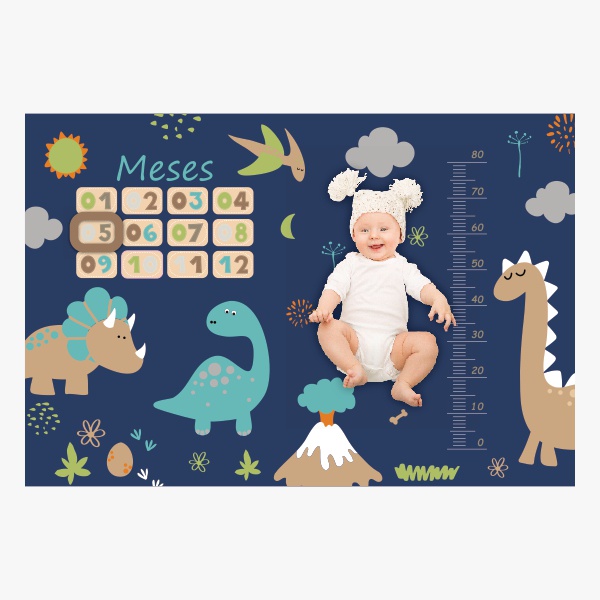 Cenário para Fotos Mesversario Bebê Menino Vale dos Dinos