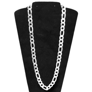 Corrente banhada prata 925 gourmet 3x1 masculina 70cm - 5mm largura fecho gaveta