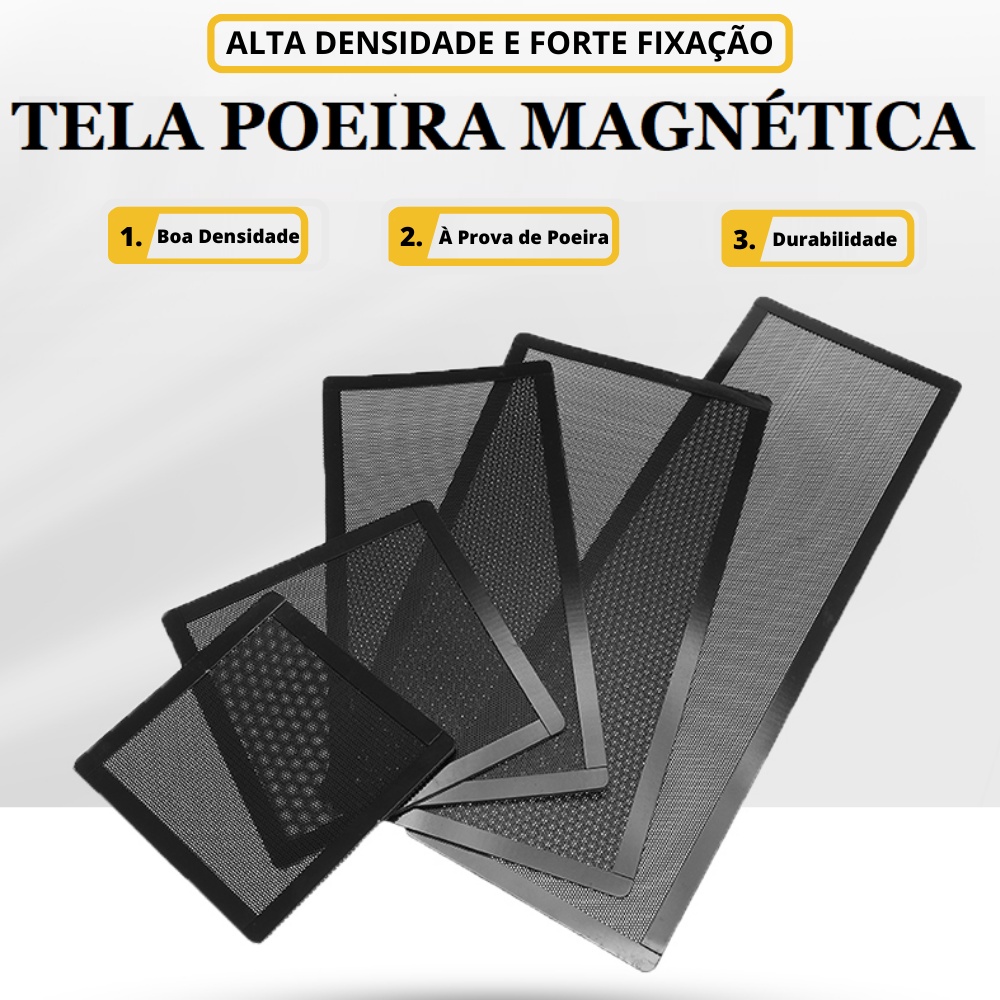 Filtro Anti Poeira Magnético Pó Tela Proteção Para Gabinete Pc Fan Cooler Ventoinha Computador