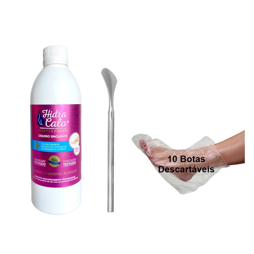 Hidracalo 300ml Loção Emoliente + Espátula + 10 Botinhas Descartáveis em Oferta na Shopee