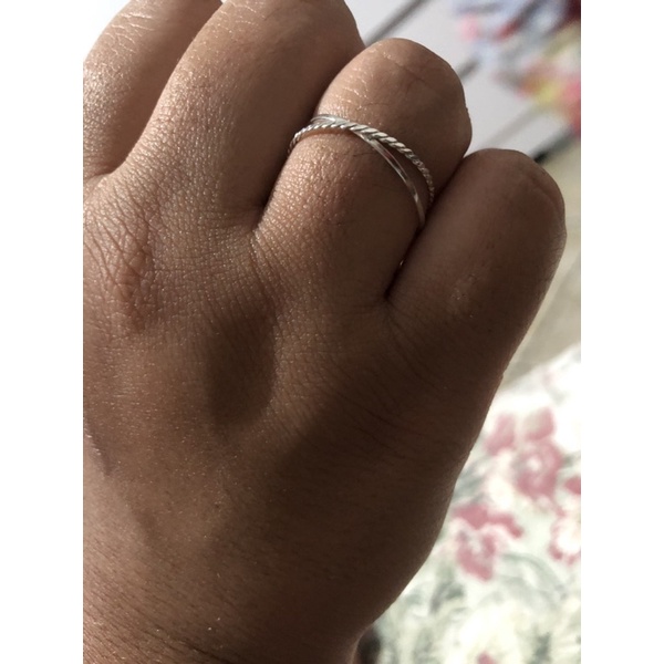 Anel De Prata 925 Legítima Modelo X feminino Delicado — imagem 2 de 2