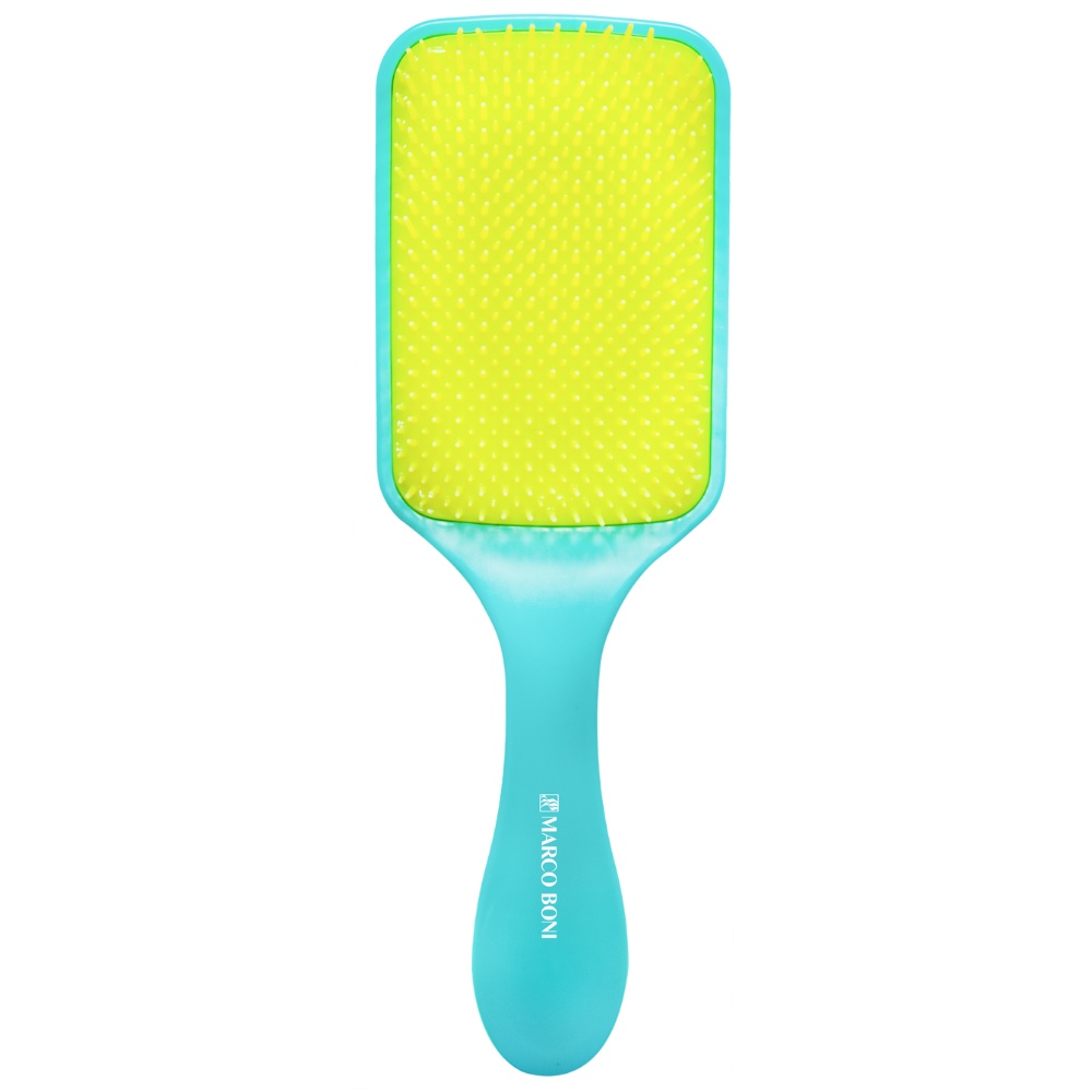 Escova De Cabelo Profissional Modelo Raquete Linha Free Flex Verde/Amarelo