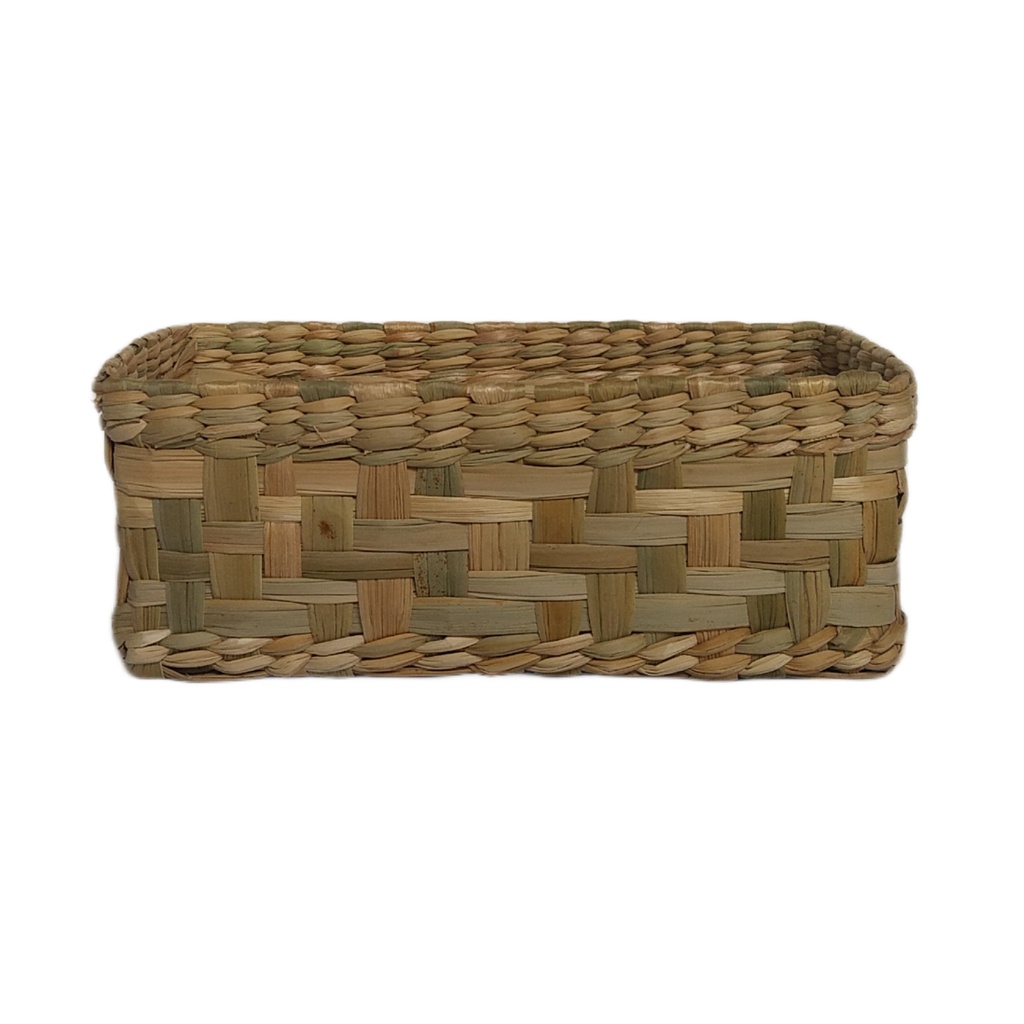 Cesta de Palha de taboa vime caixa organizadora 22x12x08 em Oferta na Shopee