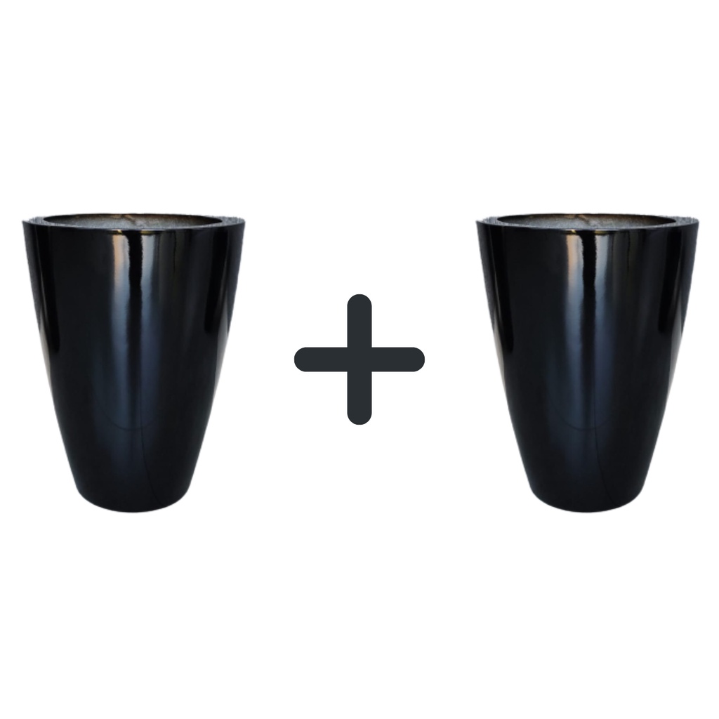 Conjunto/ Kit 2 Vasos de 40cm Cachepot Fibra de Vidro para Plantas e Flores Artificiais  Ultra Premium de Luxo