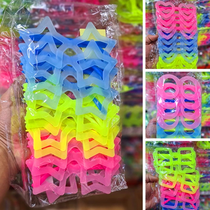 12 Óculos Neon plástico festa em Oferta na Shopee