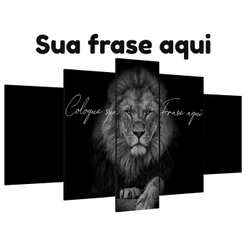 Quadro Decorativo Para Sala Leão Foto Frase Personalizado