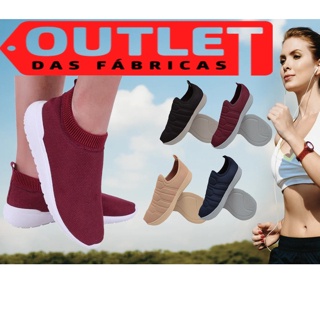 KIT 02 PARES Tênis Feminino Meia Calce Fácil Slip On Leve Flexível Caminhada Academia VL07 PRETO + VL01 A ESCOLHER