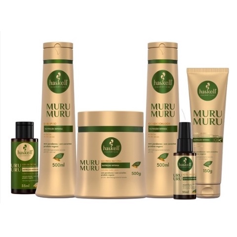 Kit Haskell Murumuru 6 Produtos 500g Shampoo + Condicionador + Leave in + Seiva e Nectar