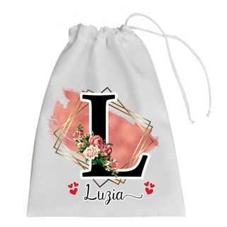 01 Saquinhos Em Oxford 15x20 Nome Alfabeto Floral Personalizada