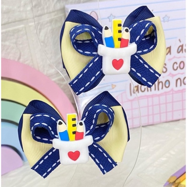 Laço Escolar Par de Laço Escolar Parzinho Escolar em Oferta na Shopee