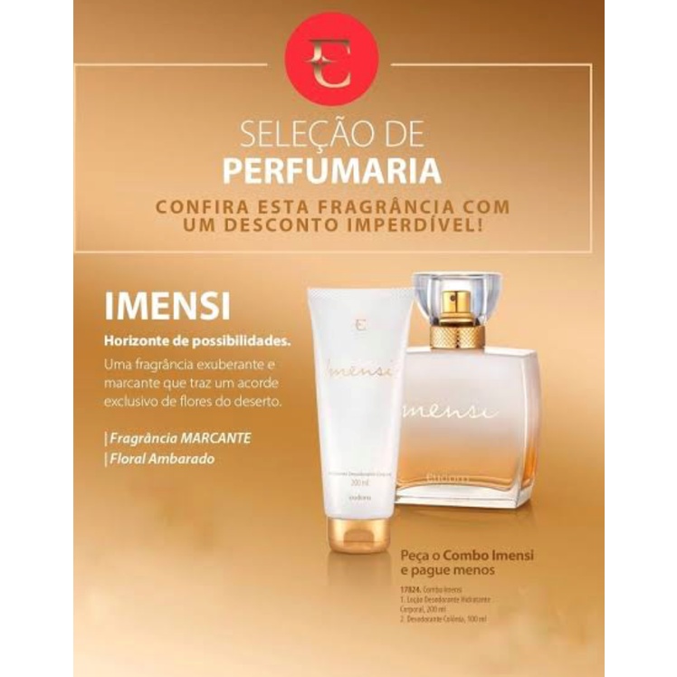 Eudora  Imensi: Desodorante Colônia 100ml + Loção Hidratante Desodorante Corporal 200ml em Oferta na Shopee