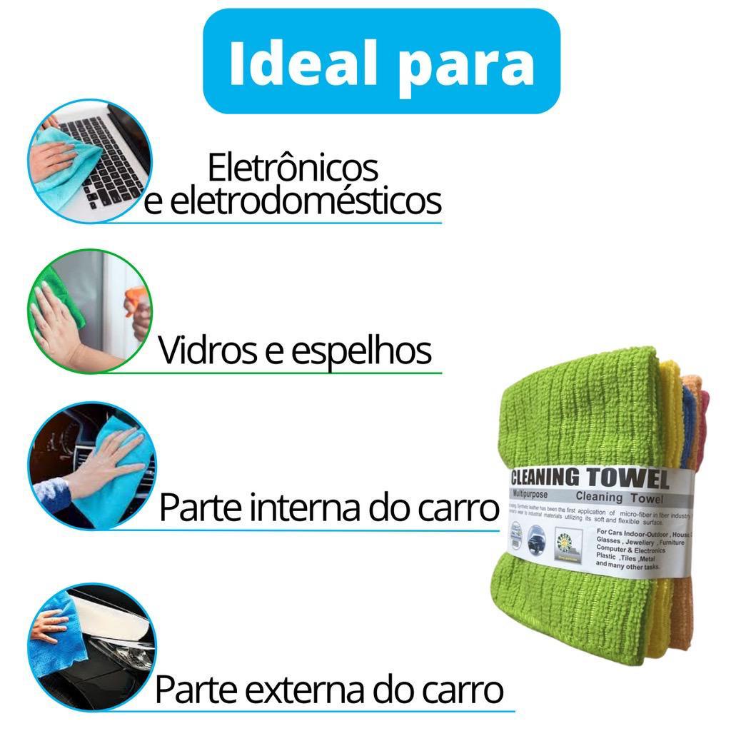 Kit 20 Panos De Limpeza Microfibra Super Absorvente Multiuso