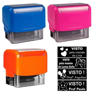Carimbo Automático Personalizado Visto Pela Mamãe  - TRODAT Tamanho 38x14 mm em Oferta na Shopee