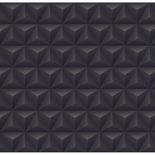 Papel De Parede Lavável Adesivo sala P/ Geométrico Preto 3D