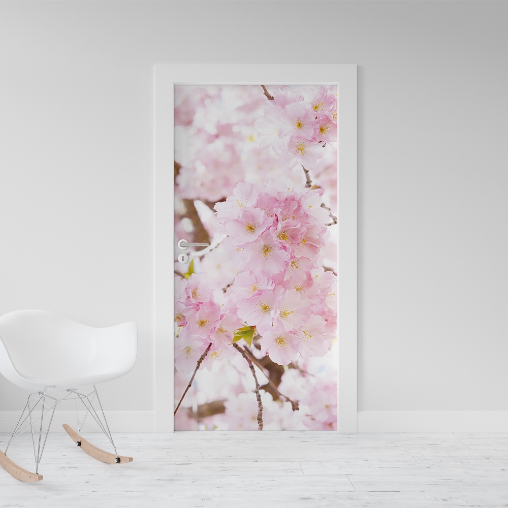 Adesivo Decorativo De Porta Flor de Cerejeira 1