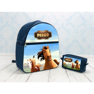 Kit Mochila e Estojo Cavalo Spirit personalizado com o nome