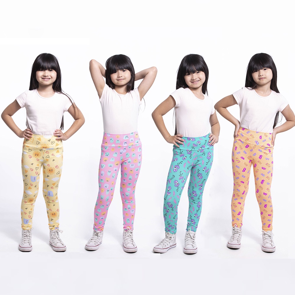Kit 4 Legging Infantil Estampada Calça Menina