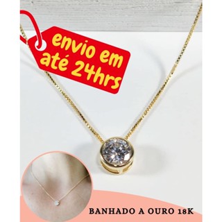 Corrente ponto de luz banhado a ouro 18k