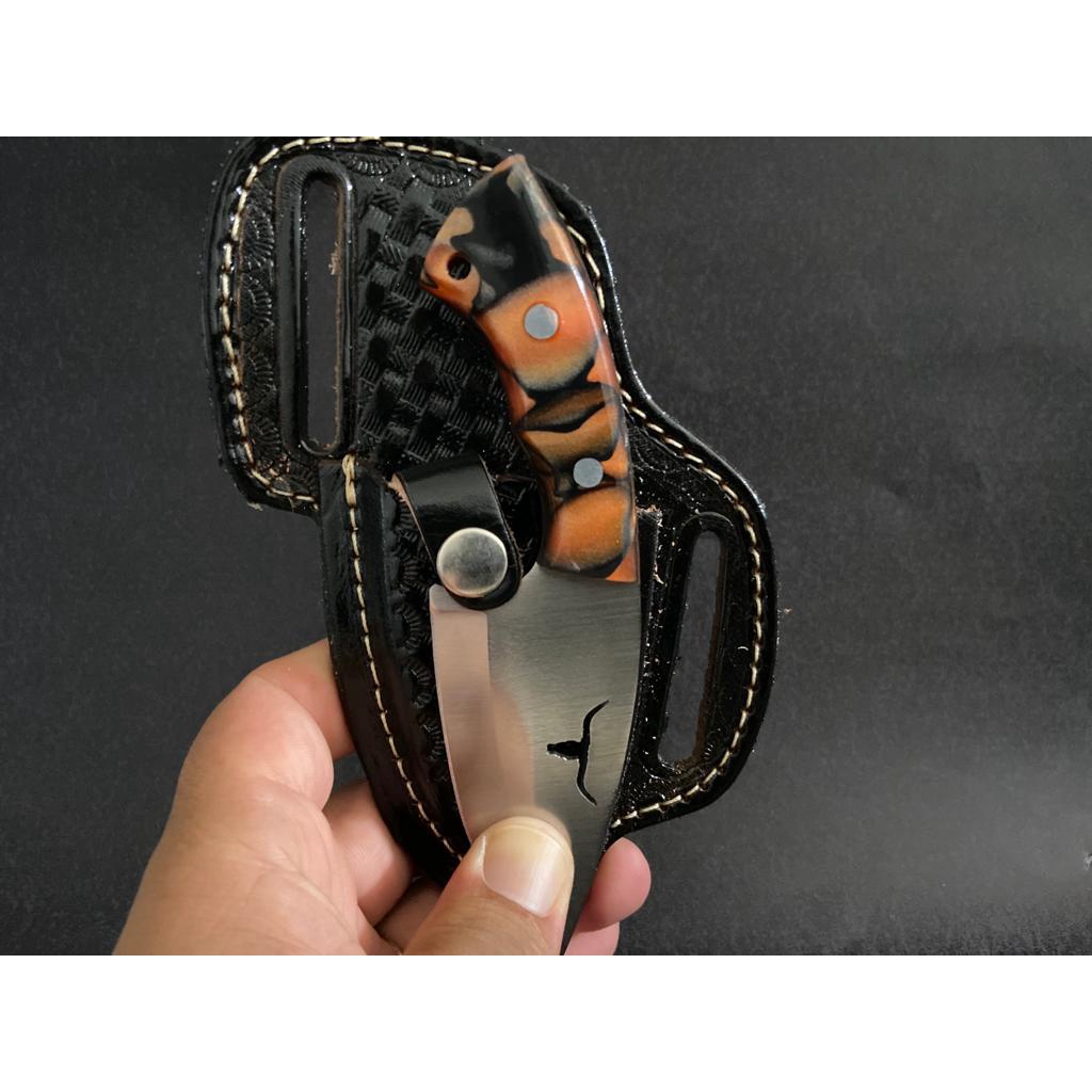 Faca Faquinha com Bainha Mulandeiro Boiadeiro com bainha em couro Personalizada Nome é Time.