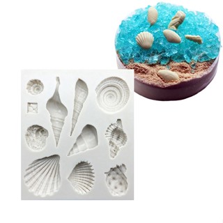 Molde de Silicone Mini Conchas -  Molde de Silicone para Artesanato e Confeitaria Tema Fundo do Mar