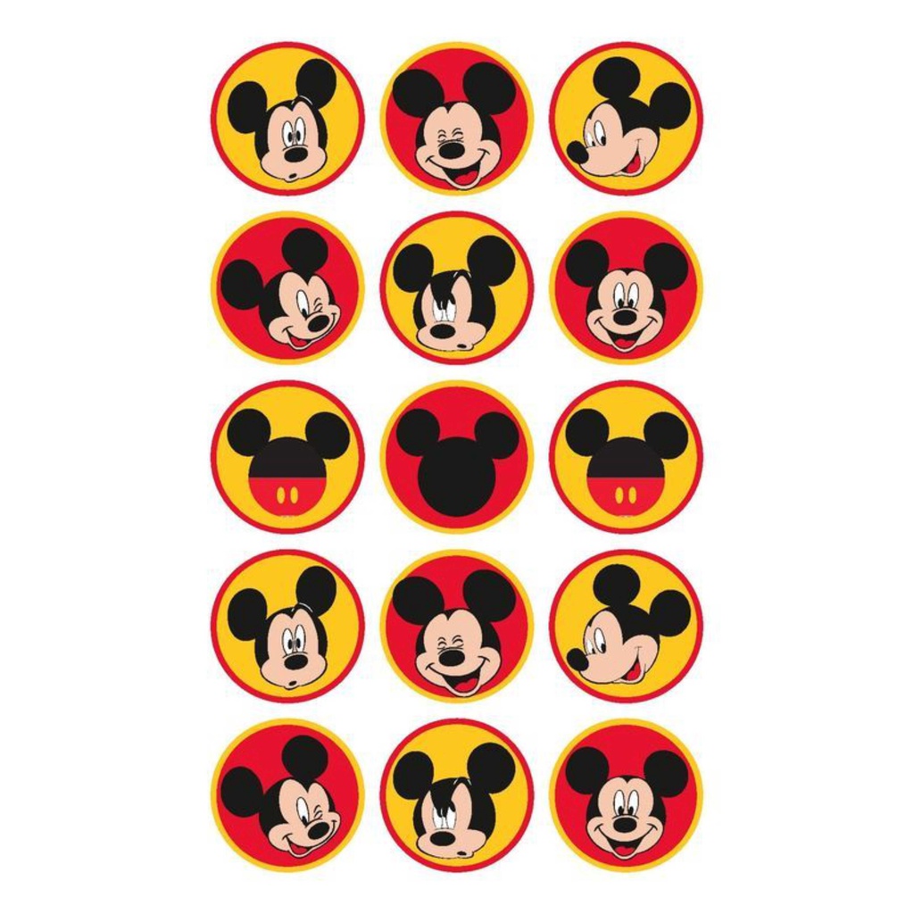 Adesivos Minnie e Mickey Cartela com 15 unidades Md: 6x6 Temos á pronta entrega chega rapidinho