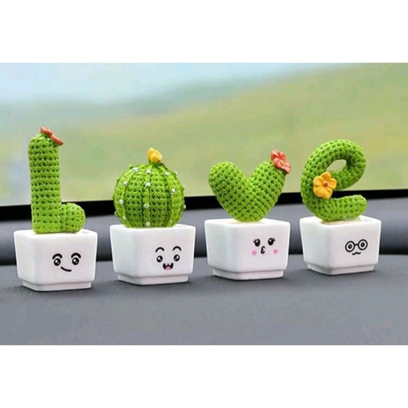Kit 4 Mini Vasinhos Suculentas Love Decoração Artificial Miniaturas em Oferta na Shopee