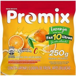 Suco Refresco em Pó Promix Sabor Laranja 250g Faz 10 Litros