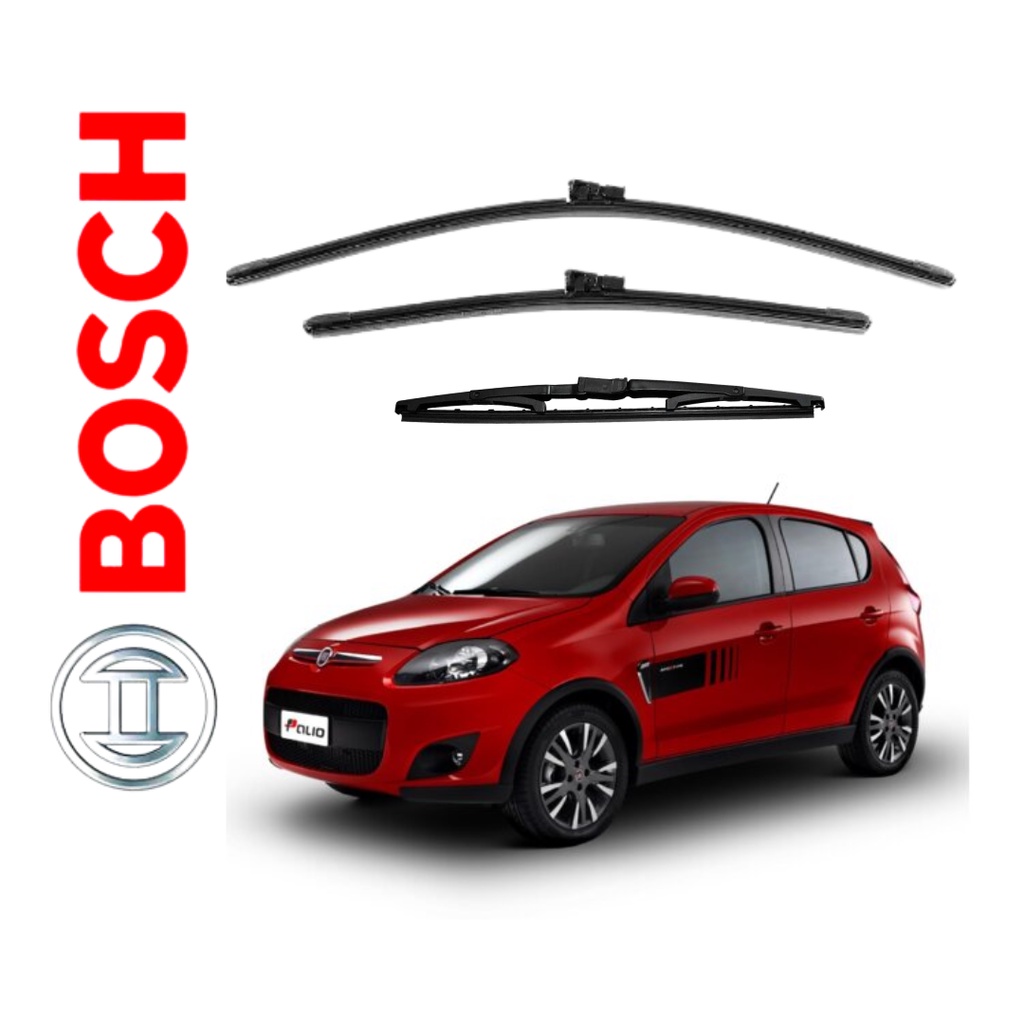 Kit Palheta Limpador Parabrisa Dianteiro + Traseiro Original Bosch Fiat Palio Novo 2012 á 2016 em Oferta na Shopee