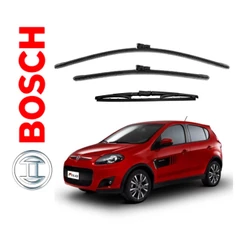 Kit Palheta Limpador Parabrisa Dianteiro + Traseiro Original Bosch Fiat Palio Novo 2012 á 2016