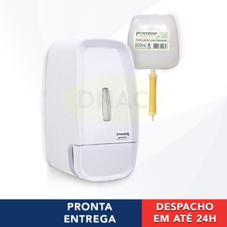 Saboneteira Líquida Para Banheiro Dispenser Sabonete Líquido E Álcool Em Gel De Parede Invoq - Premisse