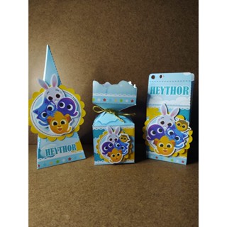 kit 30 itens de caixinhas tema bolofofos